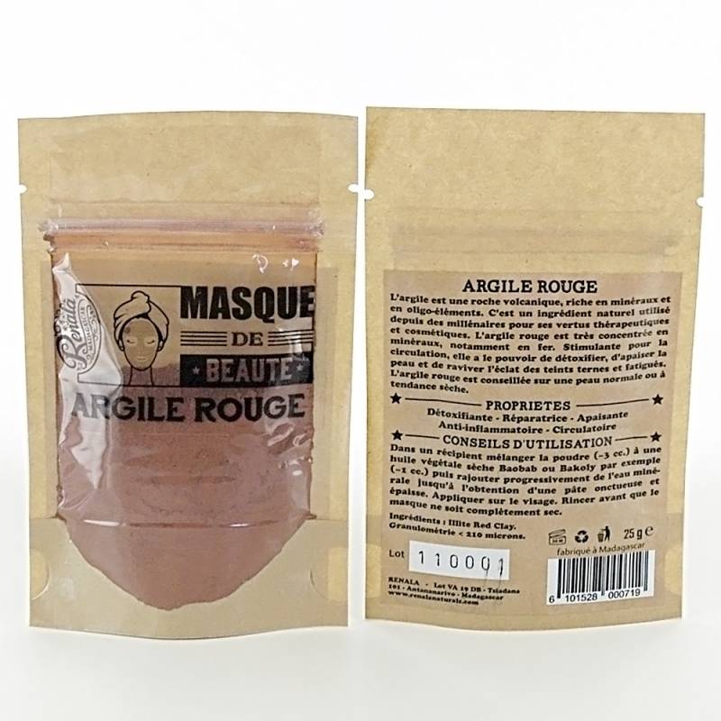 Masque de beauté Poudre Argile rouge 25 g